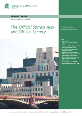 The Official Secrets Acts and Official Secrecy