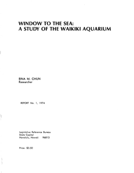 Window to the Sea: a Study of the Waikiki Aquarium