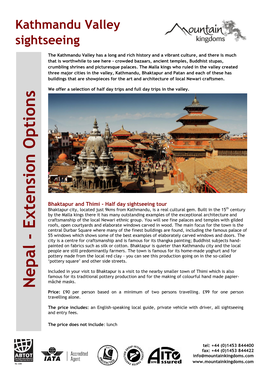 Kathmandu Valley Sightseeing Nepal