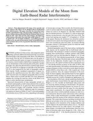 Digital Elevation Models of the Moon from Earth-Based Radar Interferometry Jean-Luc Margot, Donald B