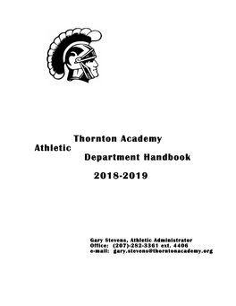 Thornton Academy Athletic Department Handbook 2018-2019