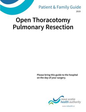 Open Thoracotomy Pulmonary Resection