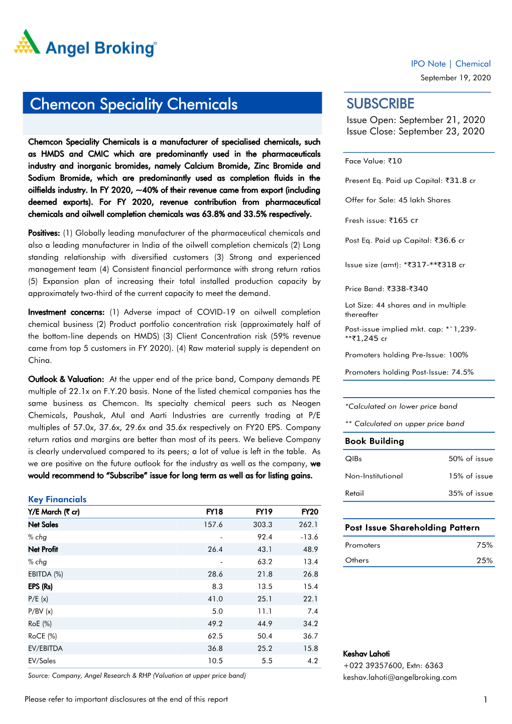 Chemcon Speciality Chemicals