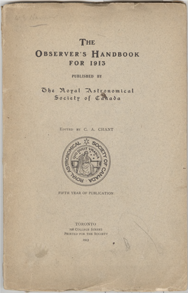 The Observer's Handbook for 1913