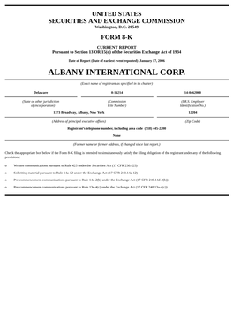 SEC Filings | Albany International Corp