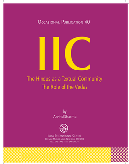 The Hindus As a Textual Community the Role of the Vedas