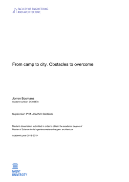 From Camp to City. Obstacles to Overcome