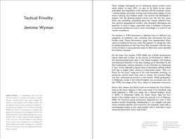 Tactical Frivolity Jemima Wyman