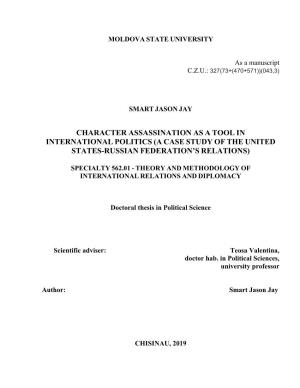 Character Assassination As a Tool in International Politics (A Case Study of the United States-Russian Federation's Relations)