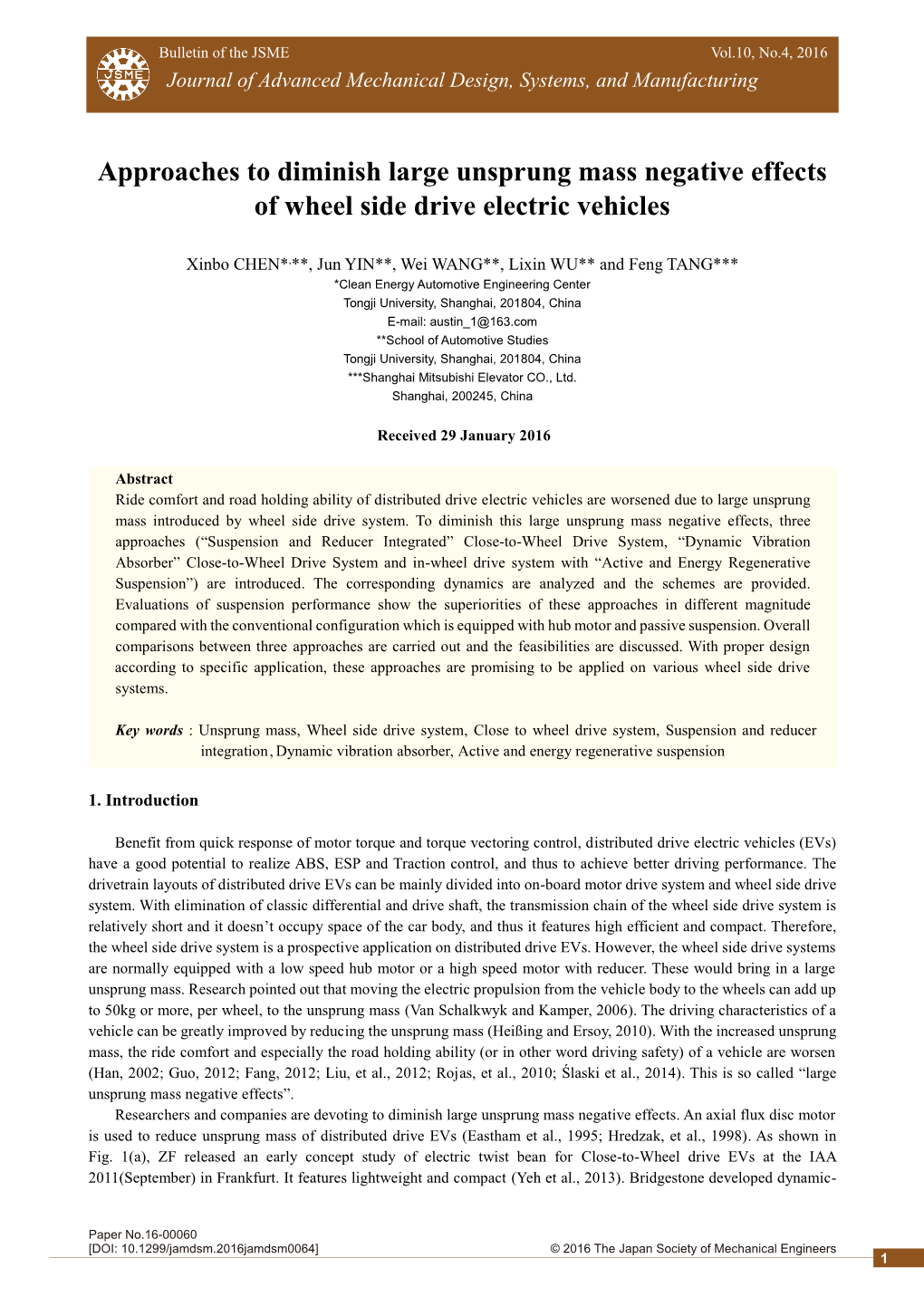 Approaches To Diminish Large Unsprung Mass Negative Effects Of Wheel Side Drive Electric 5973