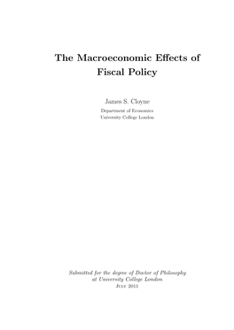 The Macroeconomic Effects of Fiscal Policy