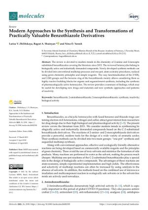 Modern Approaches to the Synthesis and Transformations of Practically Valuable Benzothiazole Derivatives