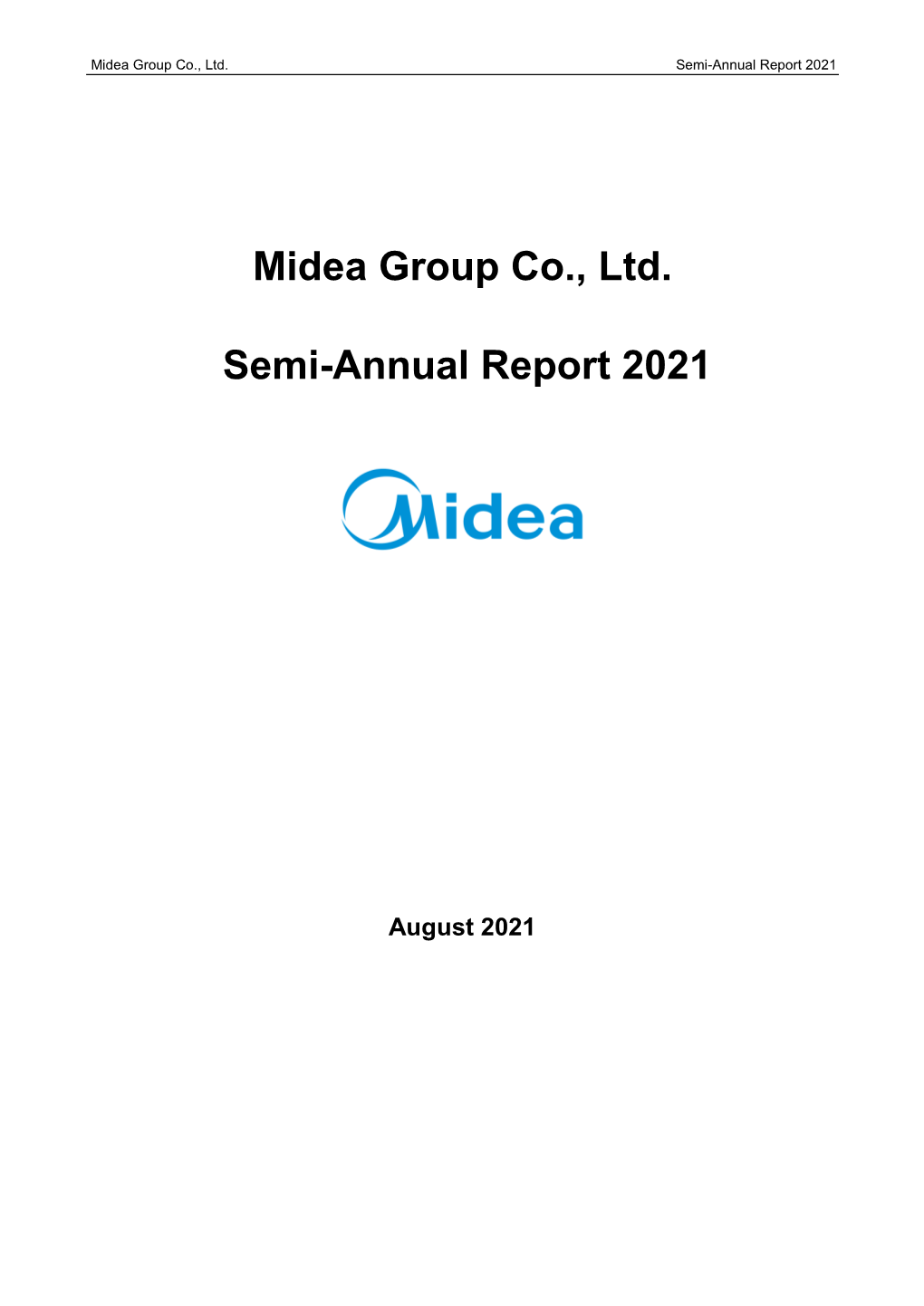 Midea Group Co., Ltd. Semi-Annual Report 2021