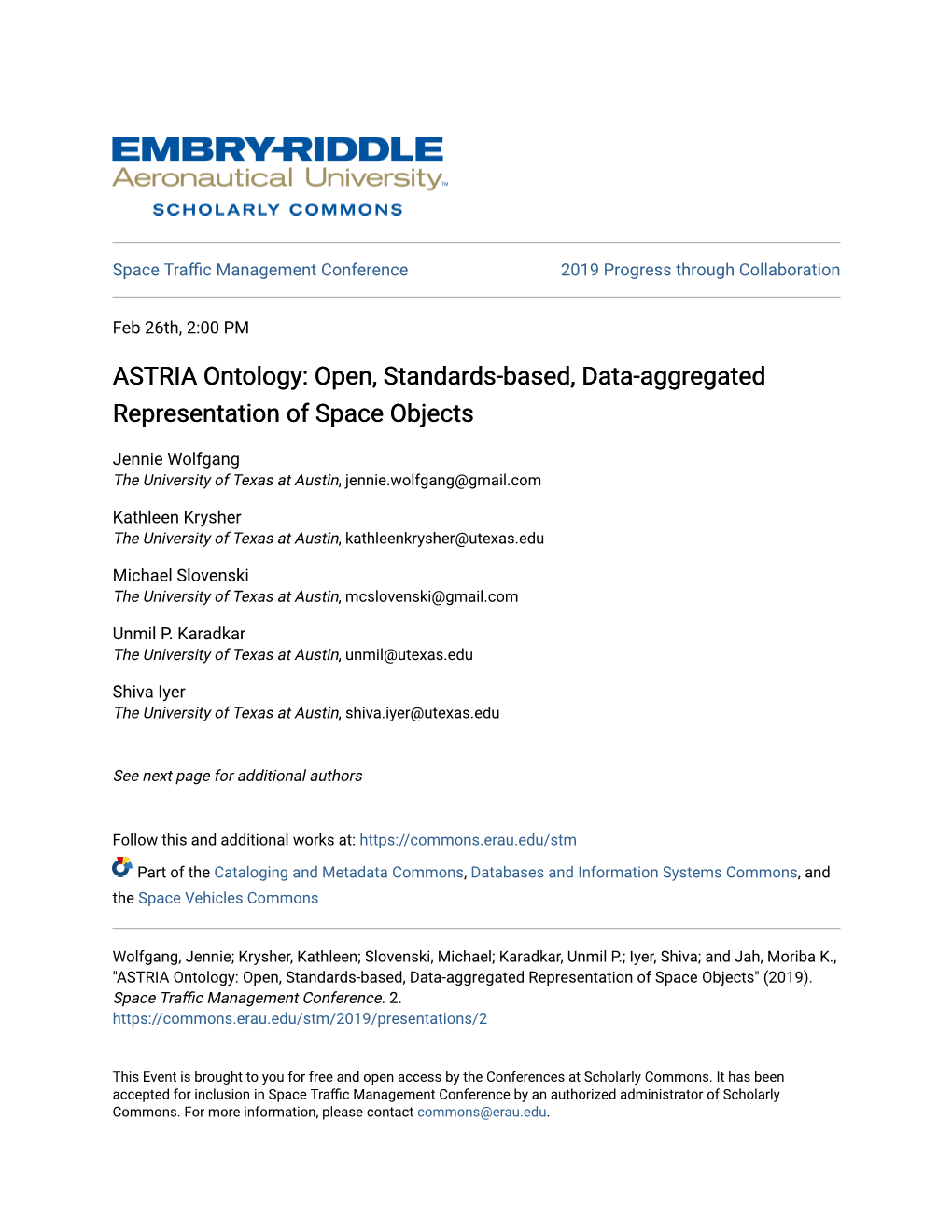 ASTRIA Ontology: Open, Standards-Based, Data-Aggregated Representation of Space Objects