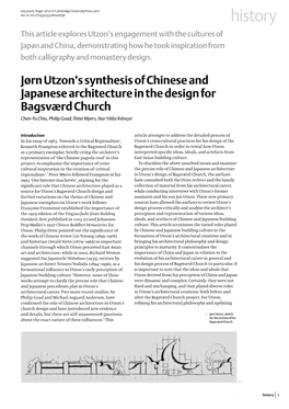 Jørn Utzon's Synthesis of Chinese and Japanese Architecture in the Design for Bagsværd Church