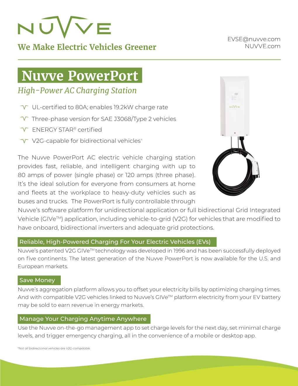 Nuvve Powerport High-Power AC Charging Station