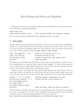 Basic Plotting with Python and Matplotlib