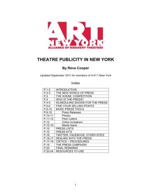 Theatre Publicity in New York