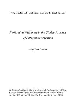 Performing Welshness in the Chubut Province of Patagonia, Argentina