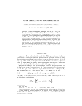 Finite Generation of Symmetric Ideals