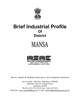 Brief Industrial Profile of District