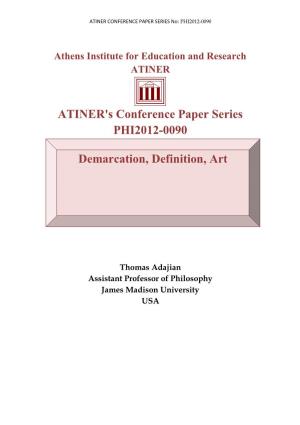 ATINER's Conference Paper Series PHI2012-0090 Demarcation