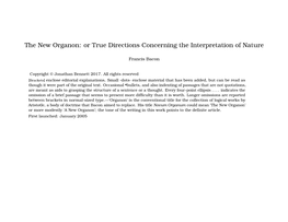 The New Organon: Or True Directions Concerning the Interpretation of Nature