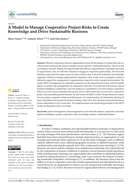 A Model to Manage Cooperative Project Risks to Create Knowledge and Drive Sustainable Business