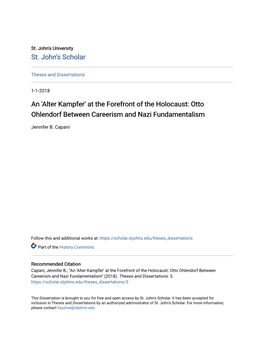 At the Forefront of the Holocaust: Otto Ohlendorf Between Careerism and Nazi Fundamentalism