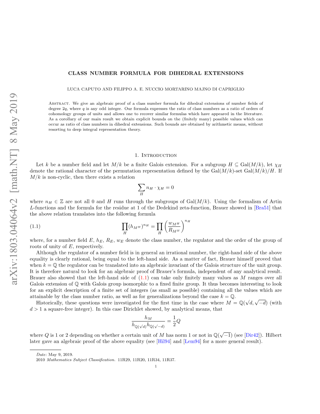 Class Number Formula for Dihedral Extensions 2