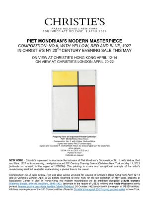 Piet Mondrian's Modern Masterpiece