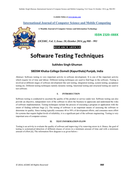 Software Testing Techniques