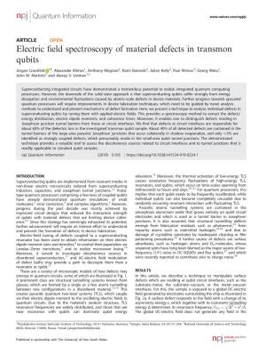 Electric Field Spectroscopy of Material Defects in Transmon Qubits