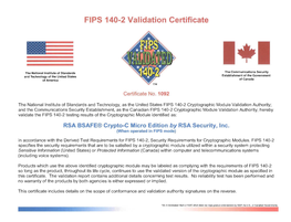 FIPS 140-2 Validation Certificate No. 1092