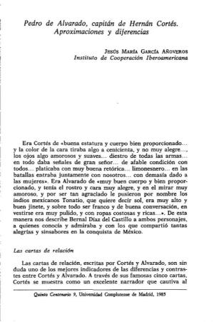 Pedro De Alvarado, Capitán De Hernán Cortés. Aproximaciones Y Diferencias