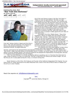 LAMORINDA WEEKLY | "Star Trek Into Darkness"