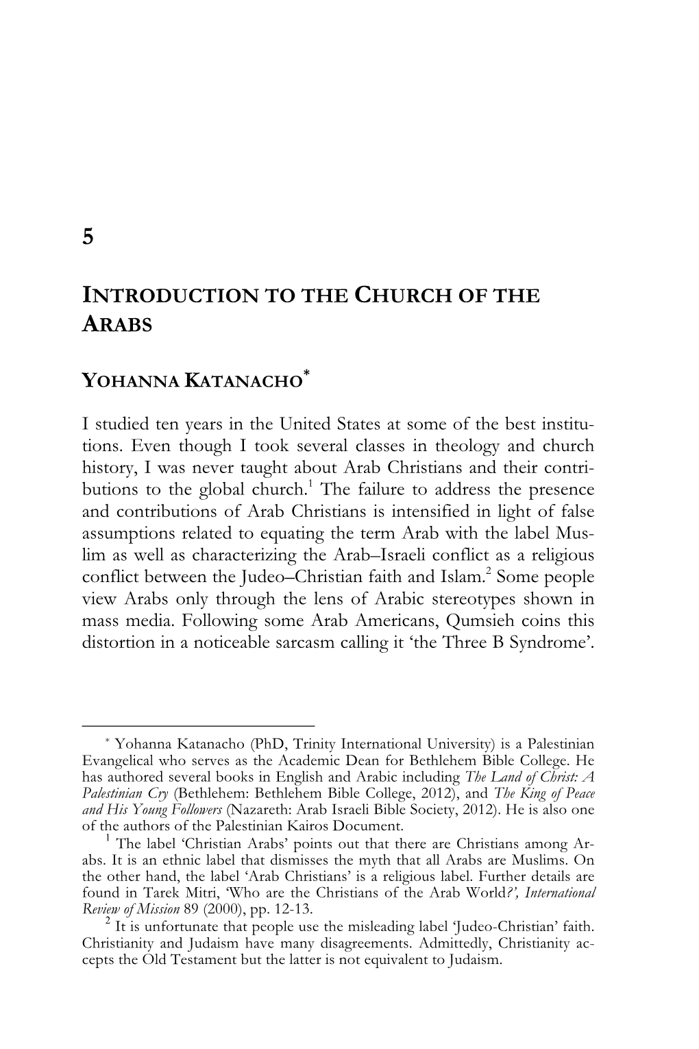 Introduction to the Church of the Arabs