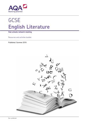 GCSE English Literature Networking Hubs Activites Booklet