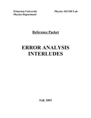 Error Analysis Interludes
