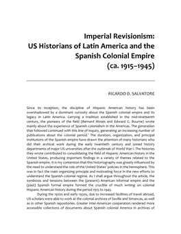 US Historians of Latin America and the Colonial Question