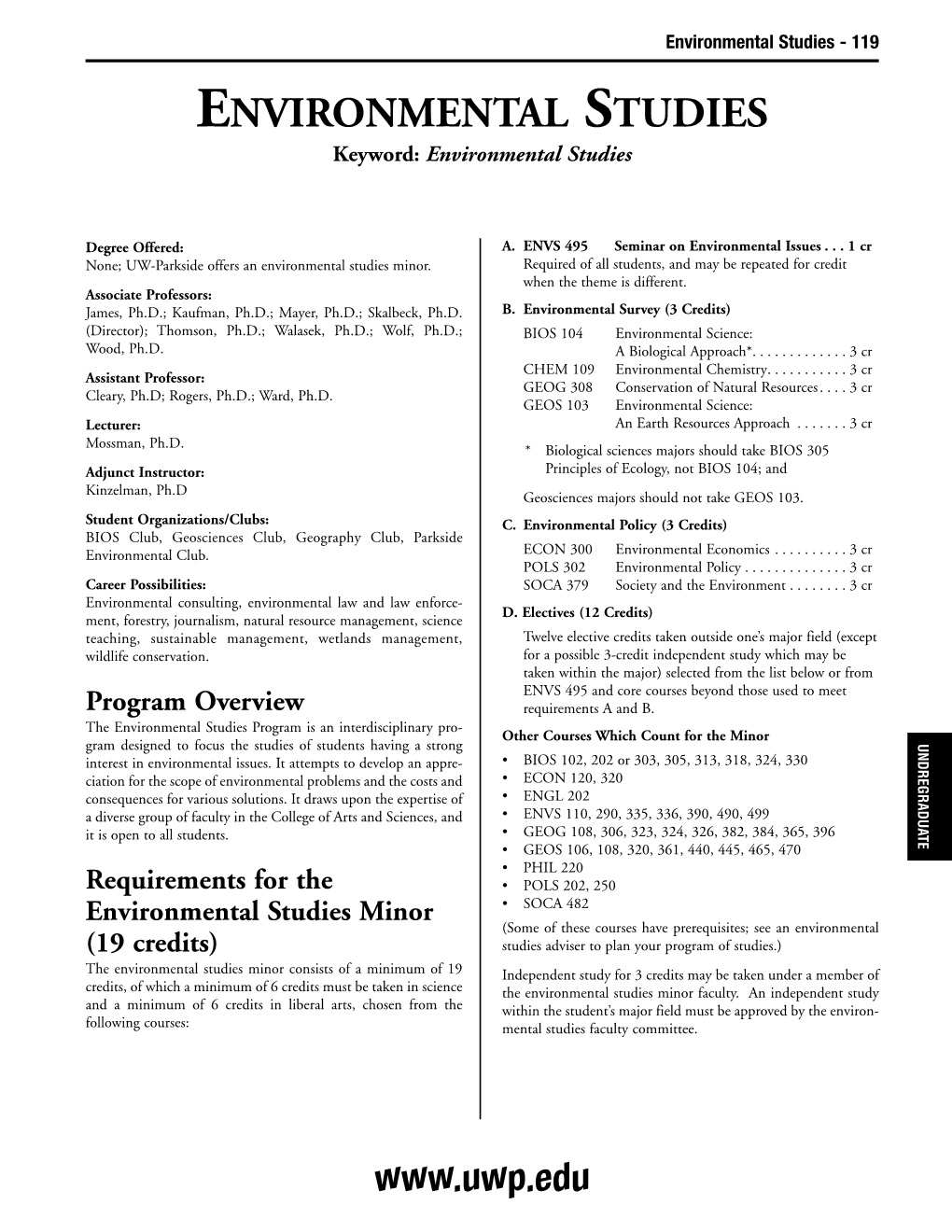 Environmental Studies - 119 Studies Environmental Biological Biological