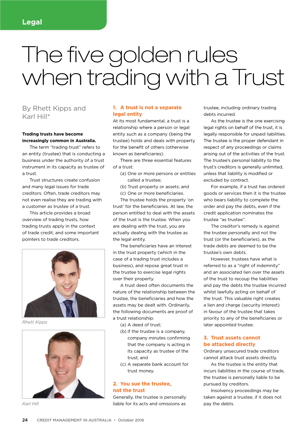 The Five Golden Rules When Trading with a Trust