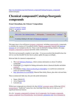 Chemical Compound/Catalogs/Inorganic Compounds