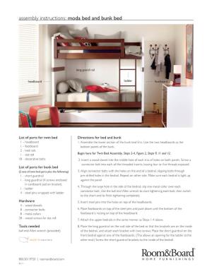 Assembly Instructions: Moda Bed and Bunk Bed