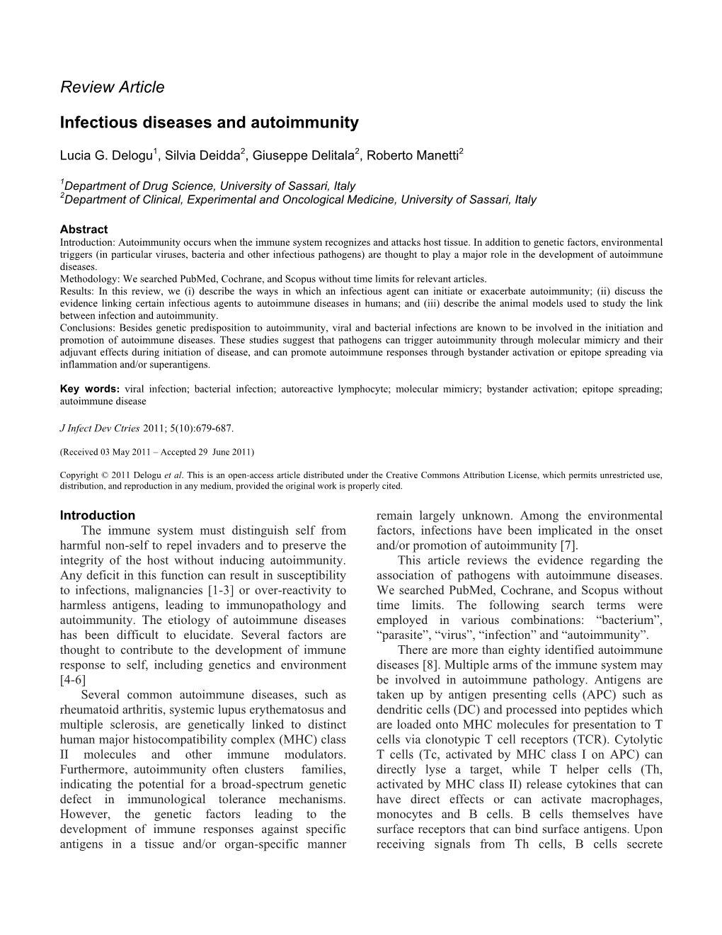 Review Article Infectious Diseases and Autoimmunity