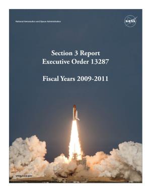 Section 3 Report Executive Order 13287 Fiscal Years 2009-2011