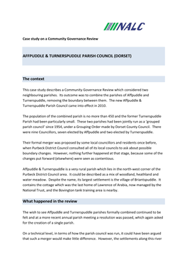 AFFPUDDLE & TURNERSPUDDLE PARISH COUNCIL (DORSET) The