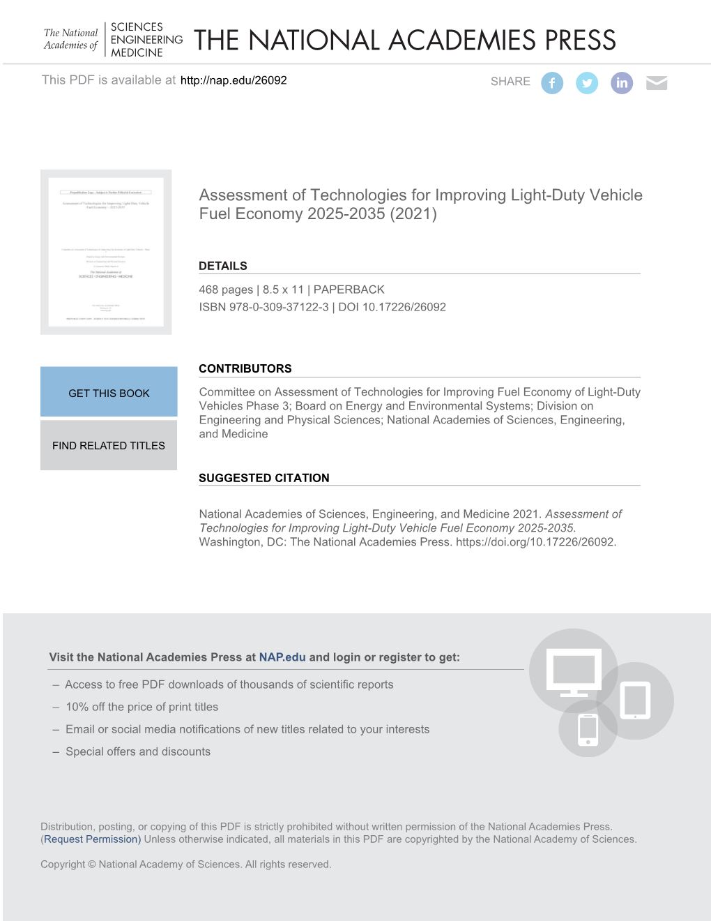 Assessment of Technologies for Improving Light-Duty Vehicle Fuel Economy 2025-2035 (2021)