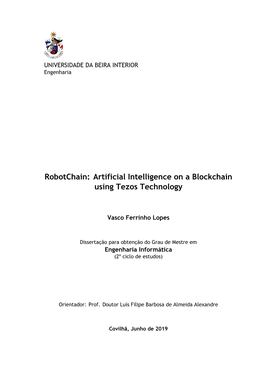 Robotchain: Artificial Intelligence on a Blockchain Using Tezos Technology