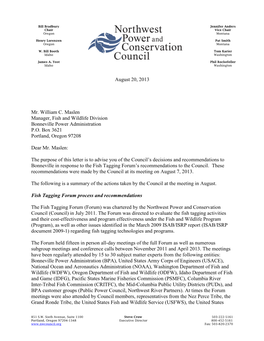 Northwest Power and Conservation Council Decision Memo